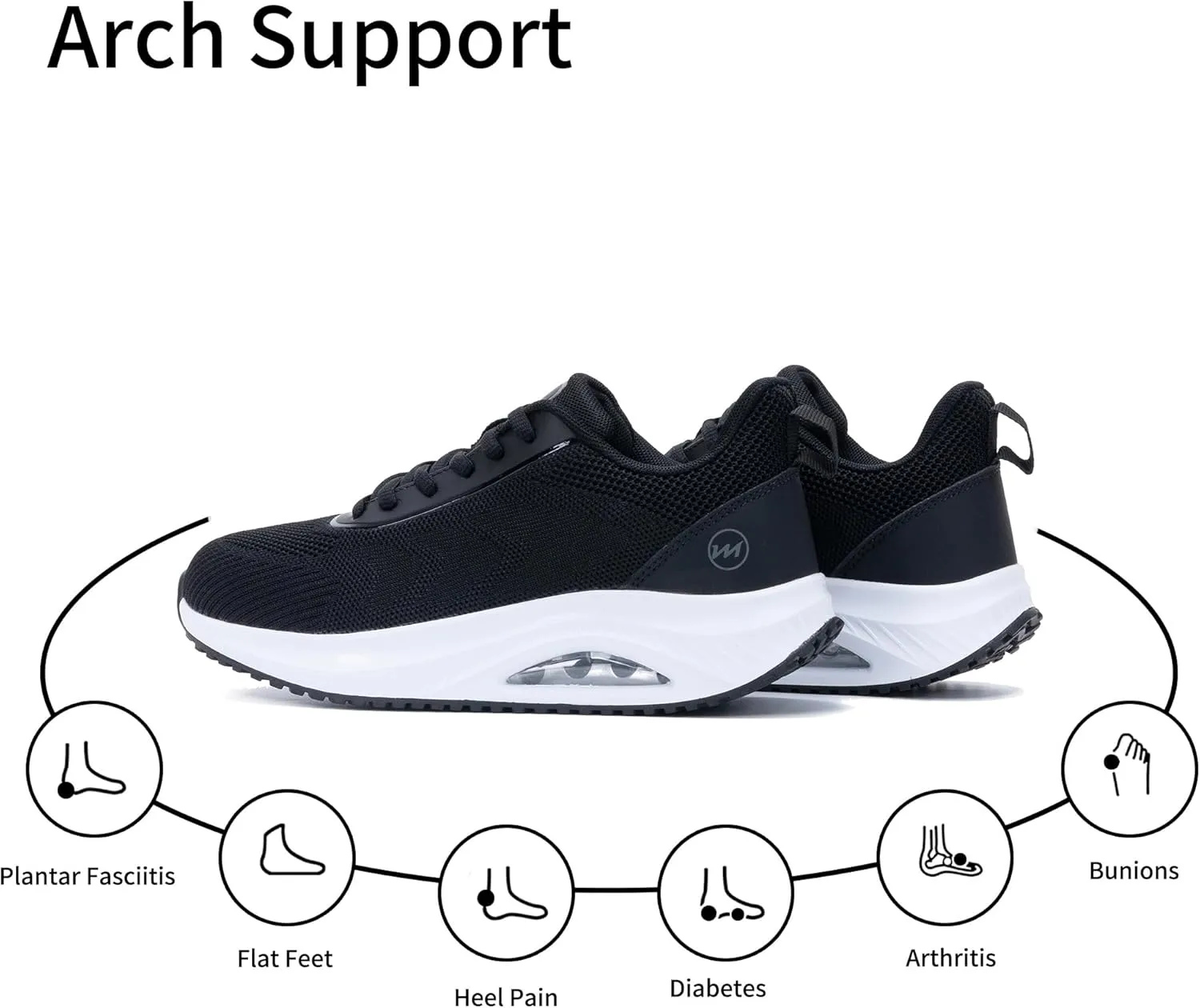 Jinta Womens Walking Shoes with Arch Support, Ladies Plantar Fasciitis Orthotic Shoe for Foot Pain Relief Air Tennis Sneakers Size 5.5-11
