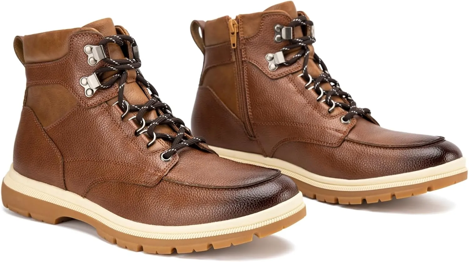 JITAI Men's Dress Oxfords Lace-Up Boots, Comfortable Casual Hiking Winter Work Shoes with Rubber Sole