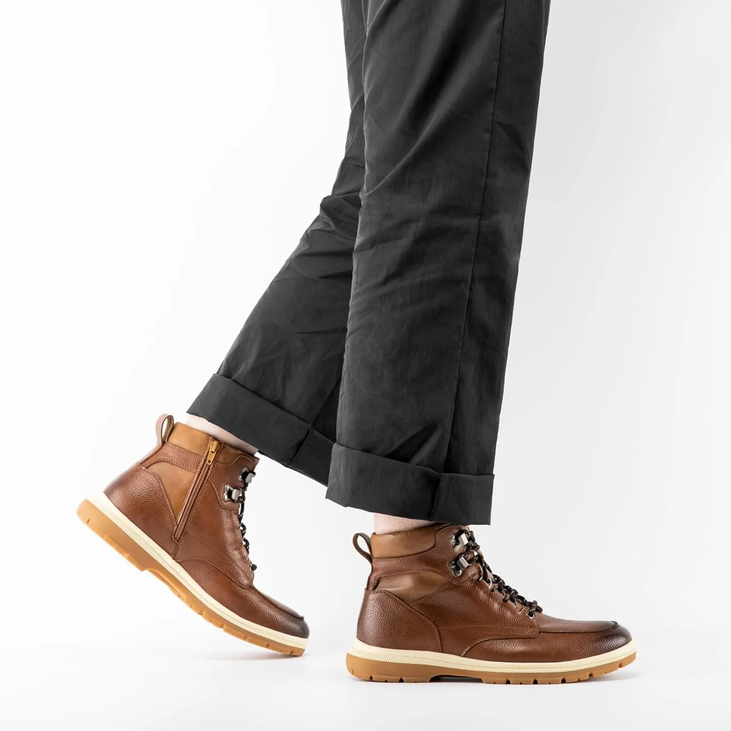 JITAI Men's Dress Oxfords Lace-Up Boots, Comfortable Casual Hiking Winter Work Shoes with Rubber Sole