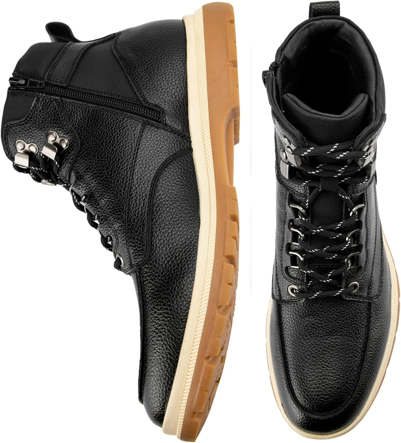 JITAI Men's Dress Oxfords Lace-Up Boots, Comfortable Casual Hiking Winter Work Shoes with Rubber Sole