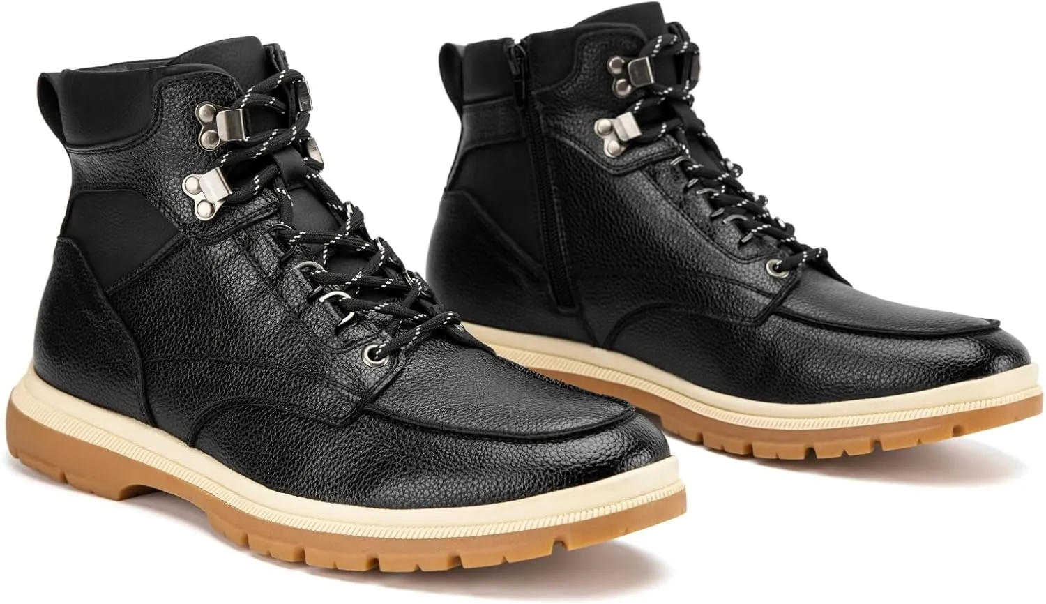 JITAI Men's Dress Oxfords Lace-Up Boots, Comfortable Casual Hiking Winter Work Shoes with Rubber Sole