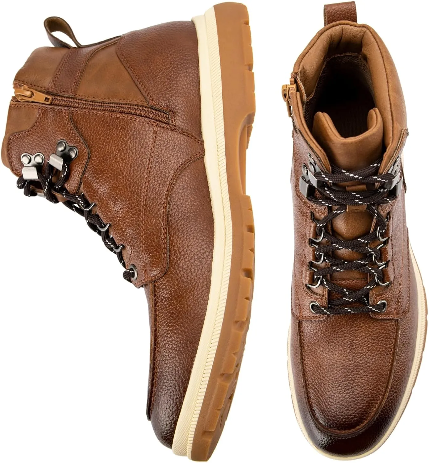 JITAI Men's Dress Oxfords Lace-Up Boots, Comfortable Casual Hiking Winter Work Shoes with Rubber Sole