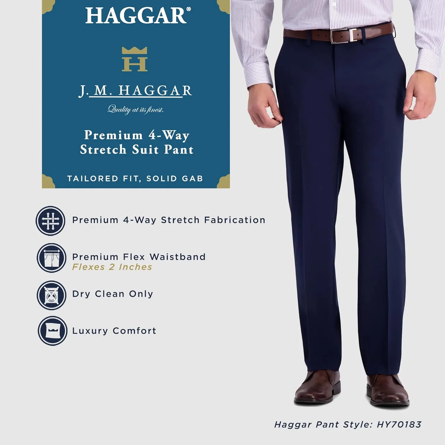 J.M. Haggar Men's Premium Classic & Straight Fit Suit Separate Pant-Reg. and Big & Tall Sizes