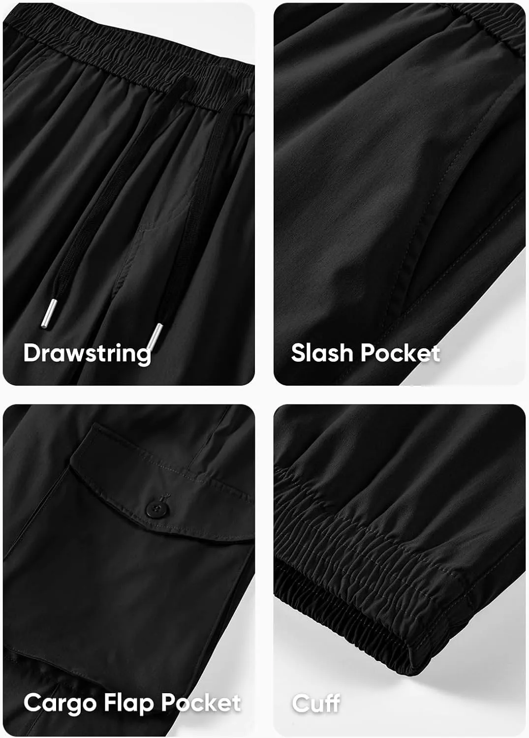 JMIERR Men's Casual Cargo Joggers Pants Stretch Elastic Waist Drawstring Tapered Sweatpants with Pockets