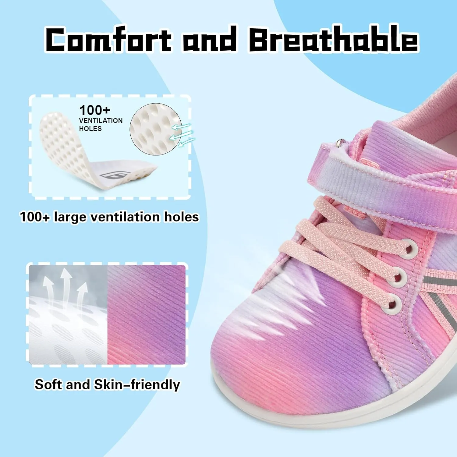 JOINFREE Toddler Shoes Boys Girls Wide Barefoot Shoes Little Kids Minimalist Sneakers Zero Drop Casual Walking Shoes Breathable Tennis Shoes Indoor Outdoor