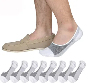 JORMATT Genuine Mens No Show Socks, Loafer Sneakers Low Cut Cotton Socks With Non Slip Grips