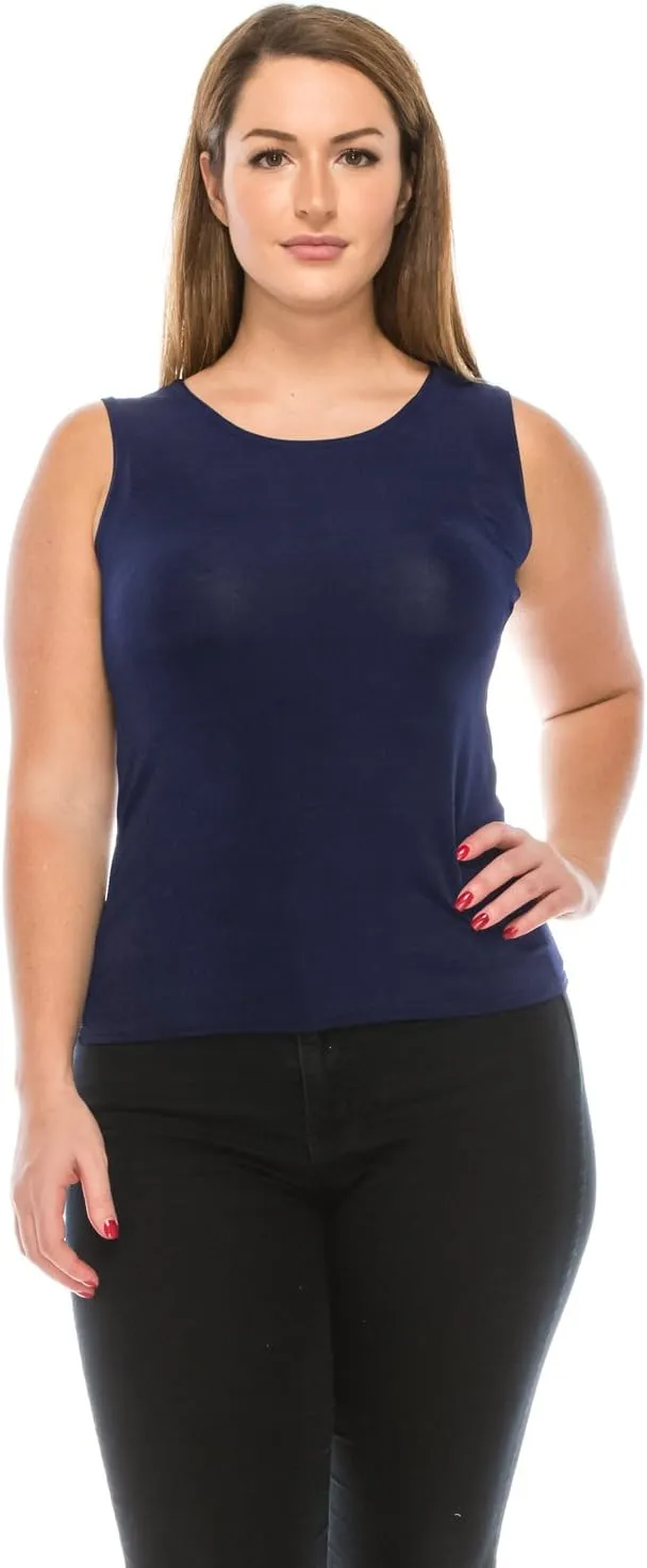 Jostar Women's Basic Tank Top – Sleeveless Round Neck Stretch Casual Solid T Shirts