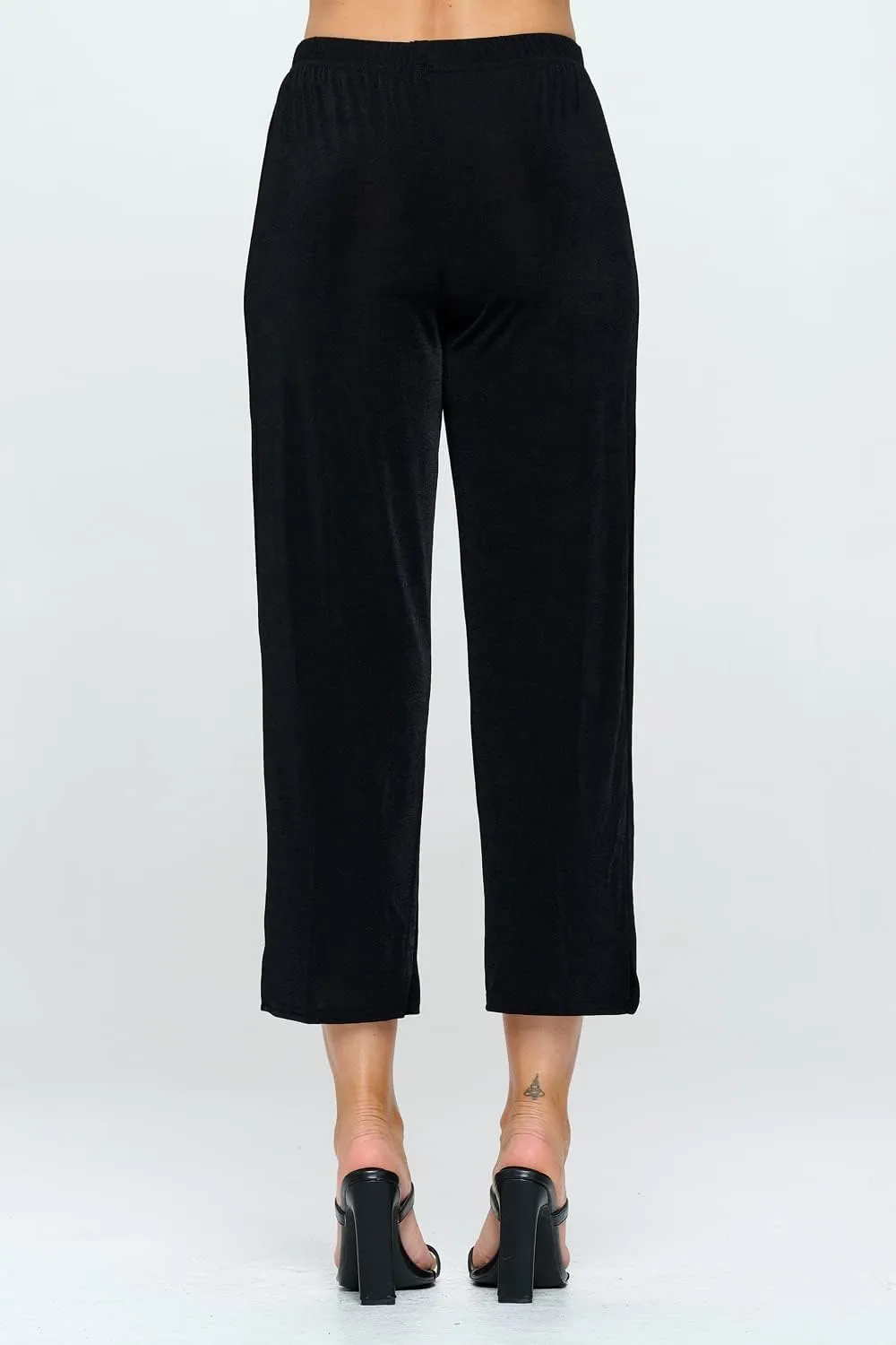 Jostar Women's Elastic Waist Pants – Pull On Stretch Ankle Length Basic Trouser