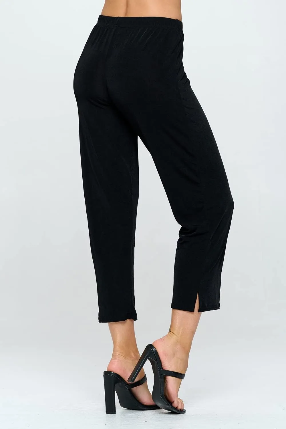 Jostar Women's Elastic Waist Pants – Pull On Stretch Ankle Length Basic Trouser