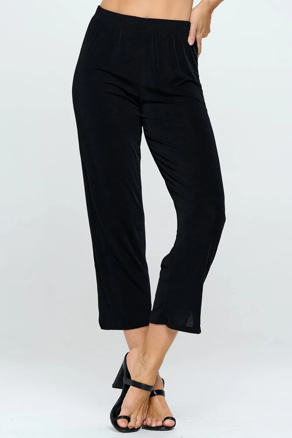Jostar Women's Elastic Waist Pants – Pull On Stretch Ankle Length Basic Trouser