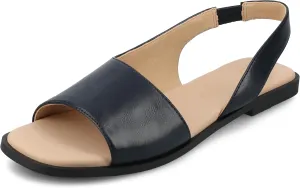 Journee Collection Women's Brinsley Slingback Flat Sandals, Navy, 9 Wide
