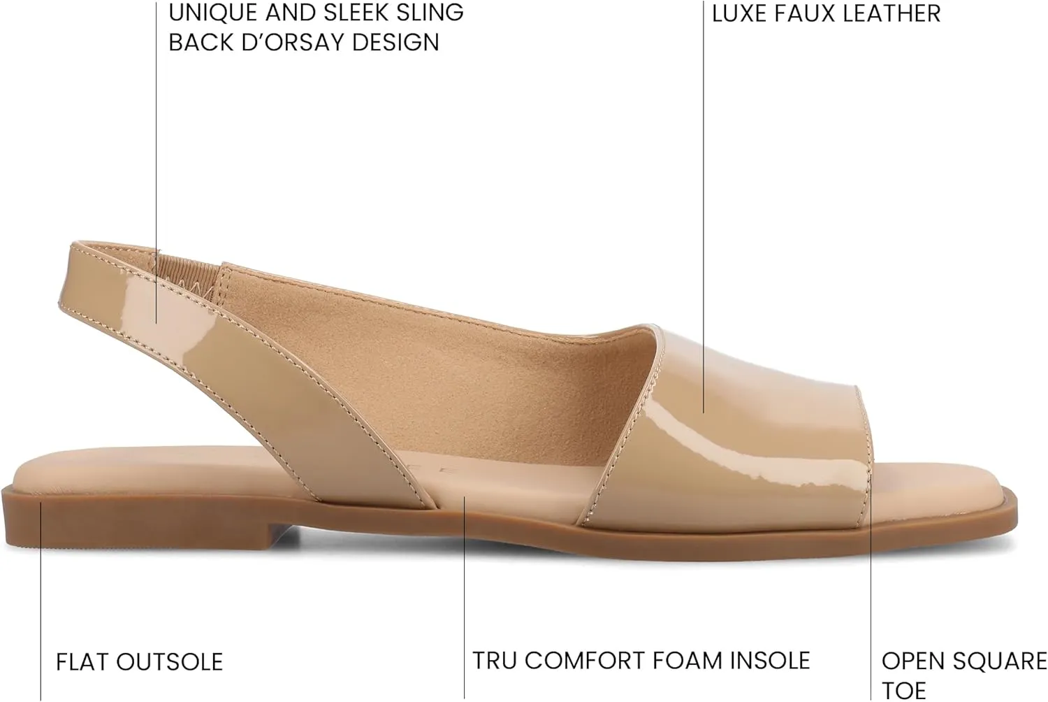 Journee Collection Women's Brinsley Slingback Flat Sandals