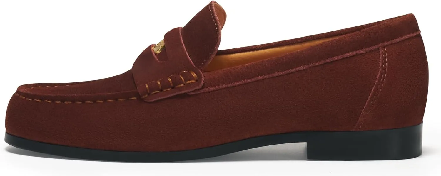 Journey West Suede Tassel Loafer for Women Slip-on Belgian Penny Loafers Shoes for Women in Many Colors