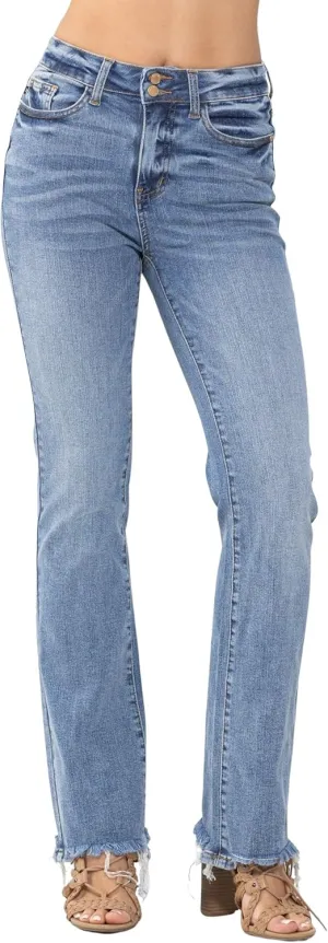 Judy Blue Women's High Waist Double Button Bootcut Jeans