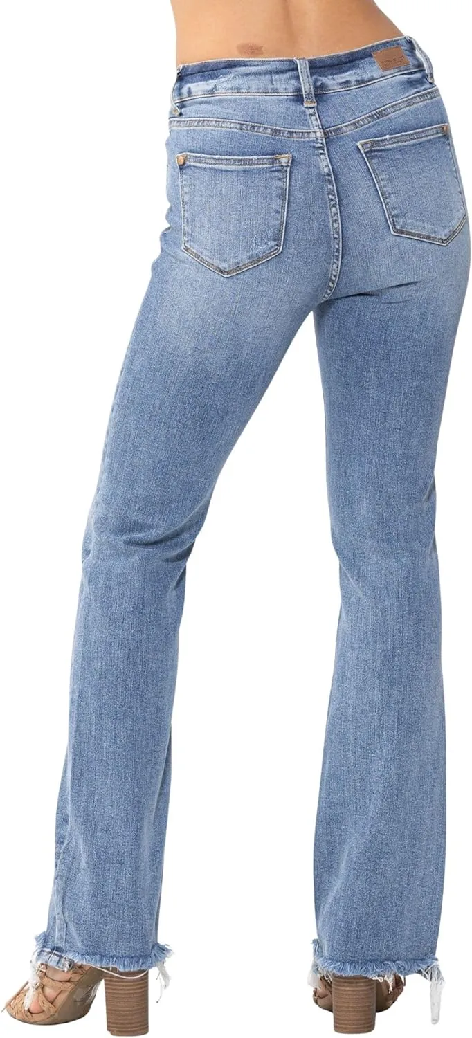 Judy Blue Women's High Waist Double Button Bootcut Jeans