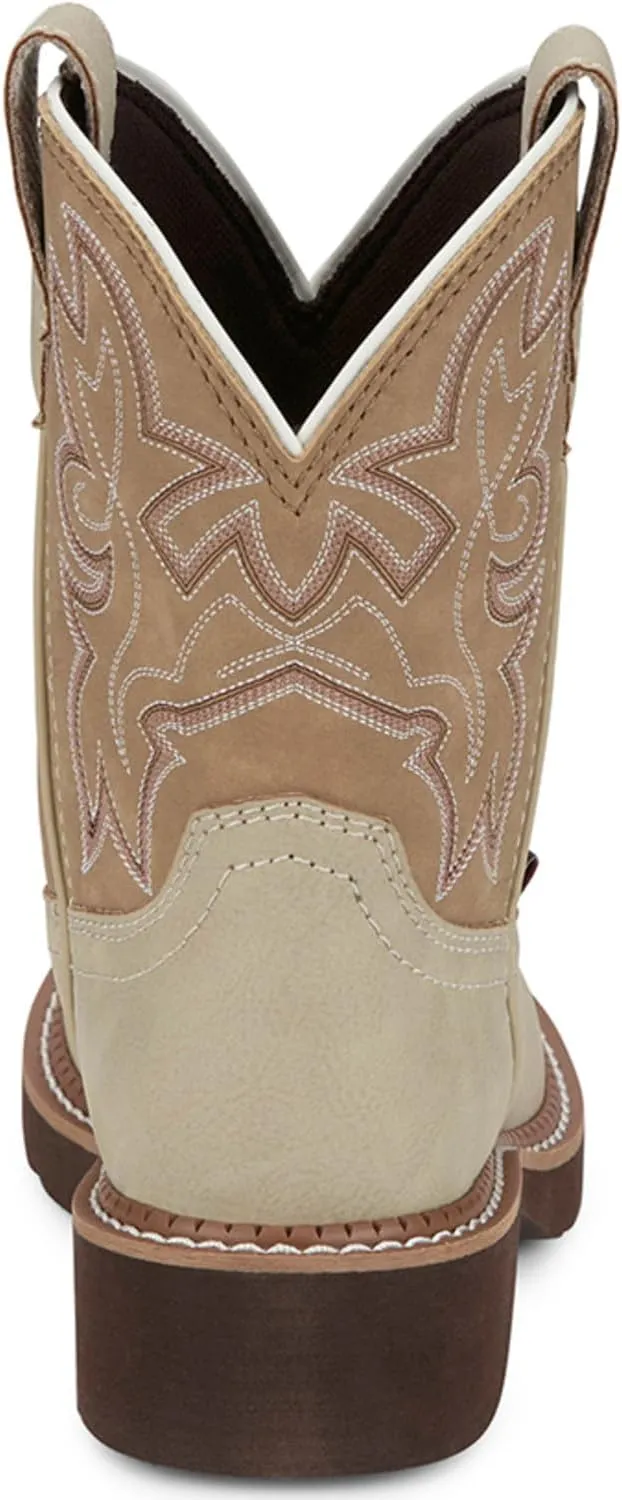 Justin Gypsy Kay 8” Cowboy Boots for Women - Premium Full-Grain Leather Women’s Cowgirl Boots with Removable Orthotic Footbed, Slip-Resistant Rubber Outsole