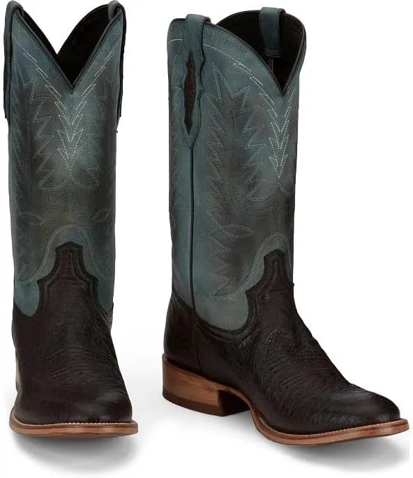 Justin Roy 13" Smooth Ostrich Boots - Men's Western Cowboy Footwear, Exotic Leather, Durable Heel, Comfortable Fit