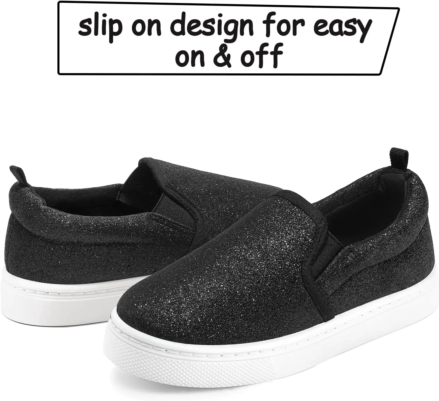K KomForme Toddler Sneakers for Girls Boys Slip On Canvas Walking Shoes