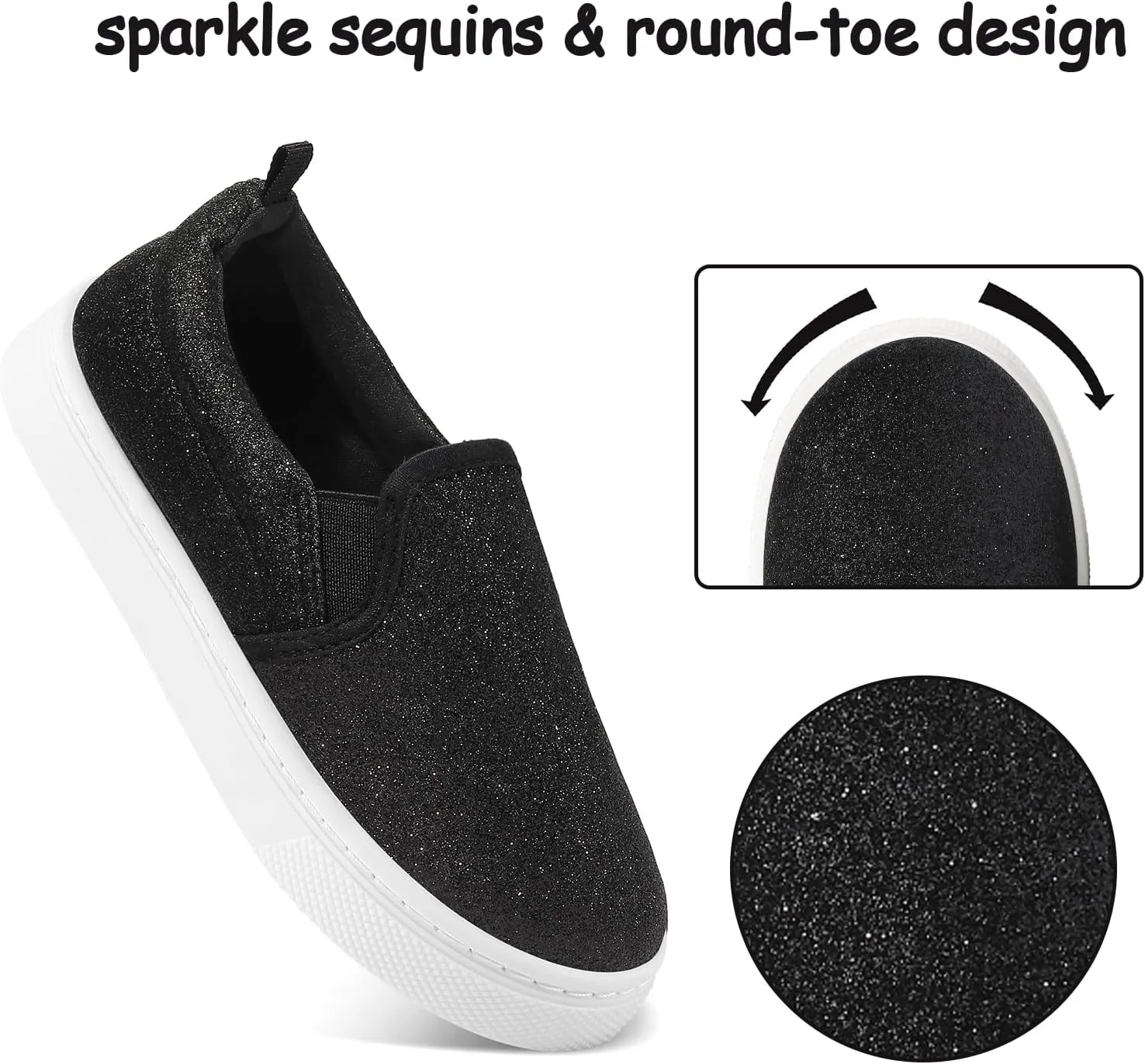 K KomForme Toddler Sneakers for Girls Boys Slip On Canvas Walking Shoes