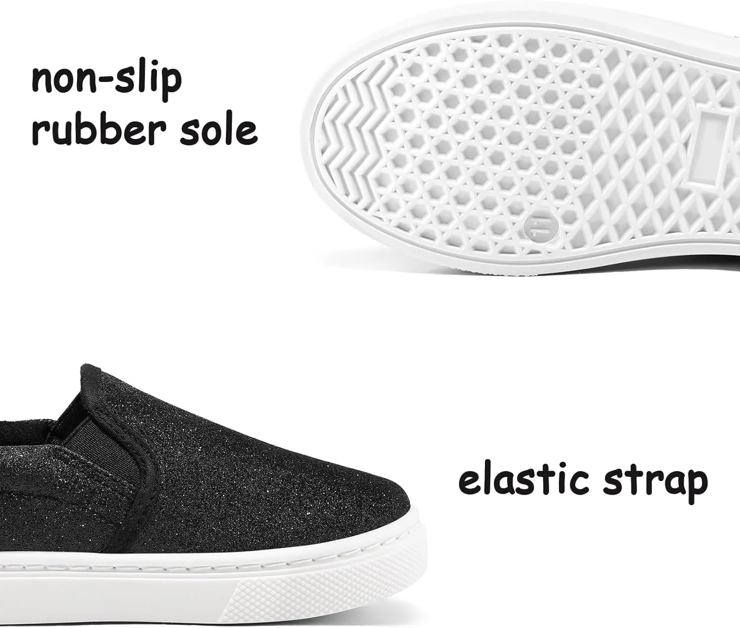 K KomForme Toddler Sneakers for Girls Boys Slip On Canvas Walking Shoes