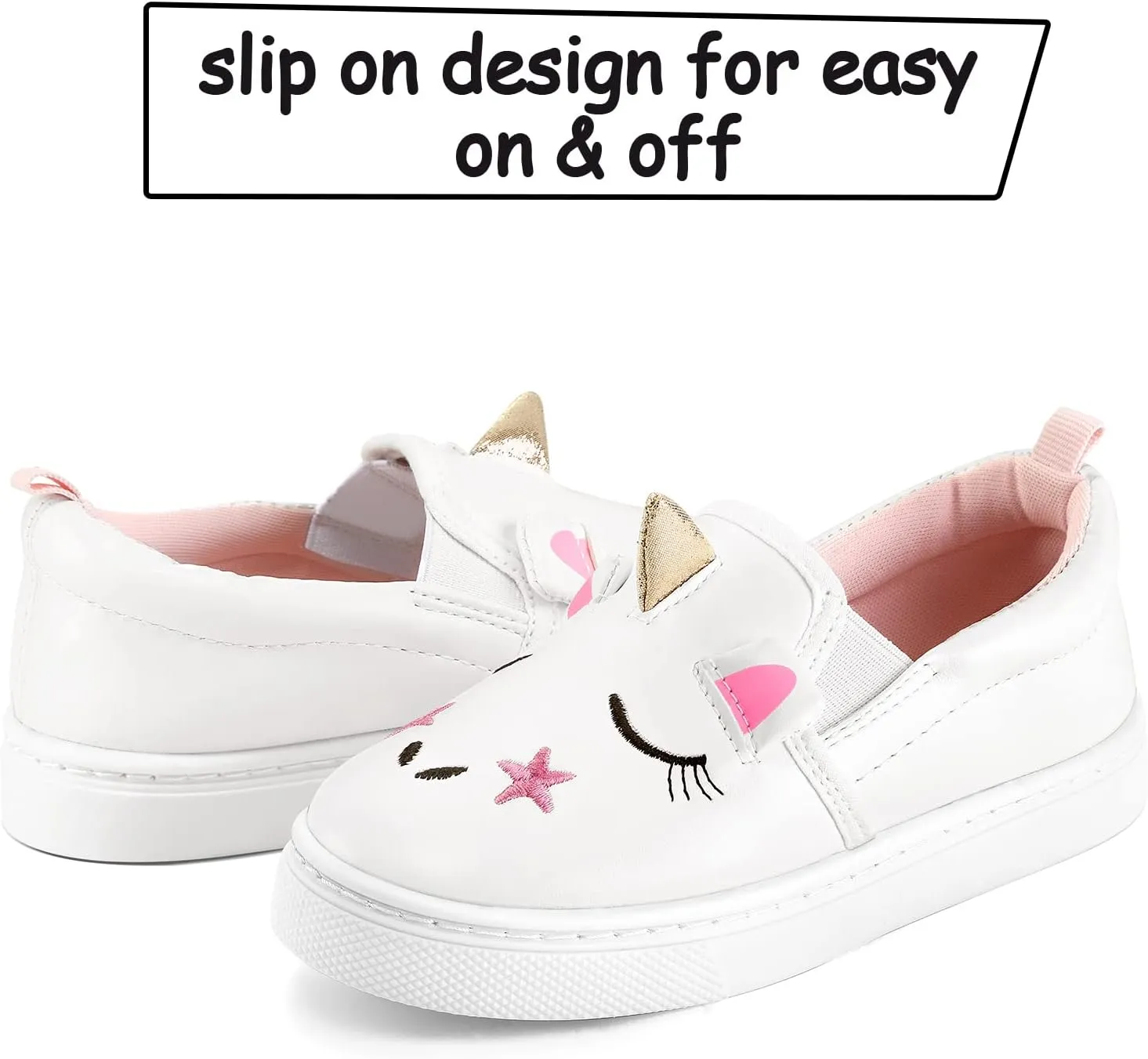 K KomForme Toddler Sneakers for Girls Boys Slip On Canvas Walking Shoes