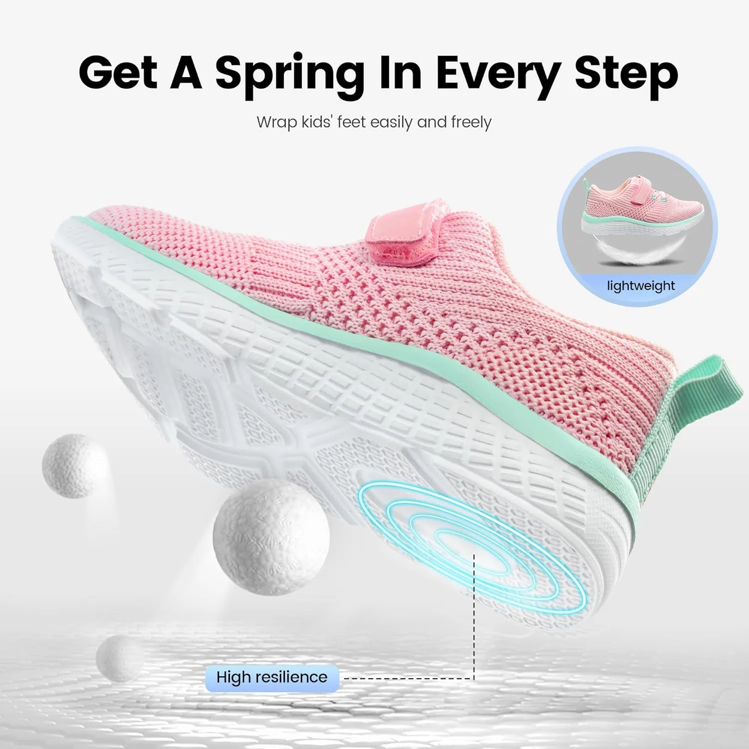 Kids Sneakers for Boys Girls Athletic Running Walking Shoes Lightweight Sports Tennis Shoes Adjustable Strap Sneaker for Little Kid Big Kid Gym School