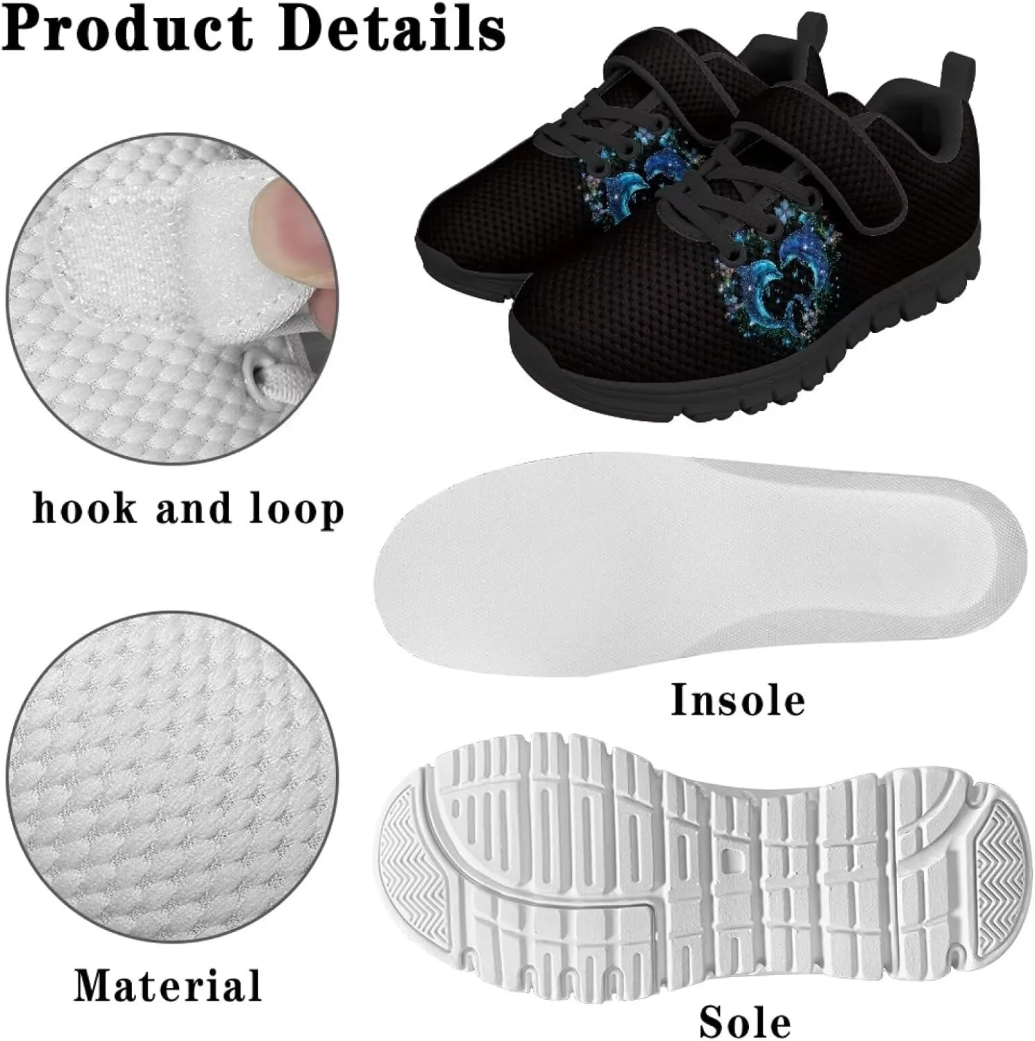 Kids Tennis Shoes Non-Slip Sneakers for Girls Slip On Running Shoes