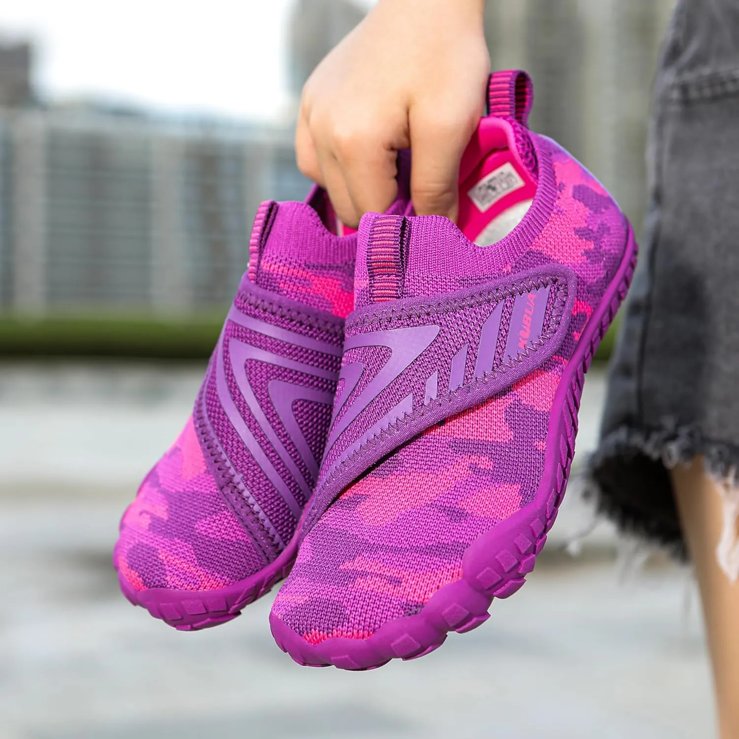 KUBUA Kids Hiking Water Shoes Boys Girls Barefoot Shoes Multifunctional Tennis Sneakers Toddler Little Big Kid