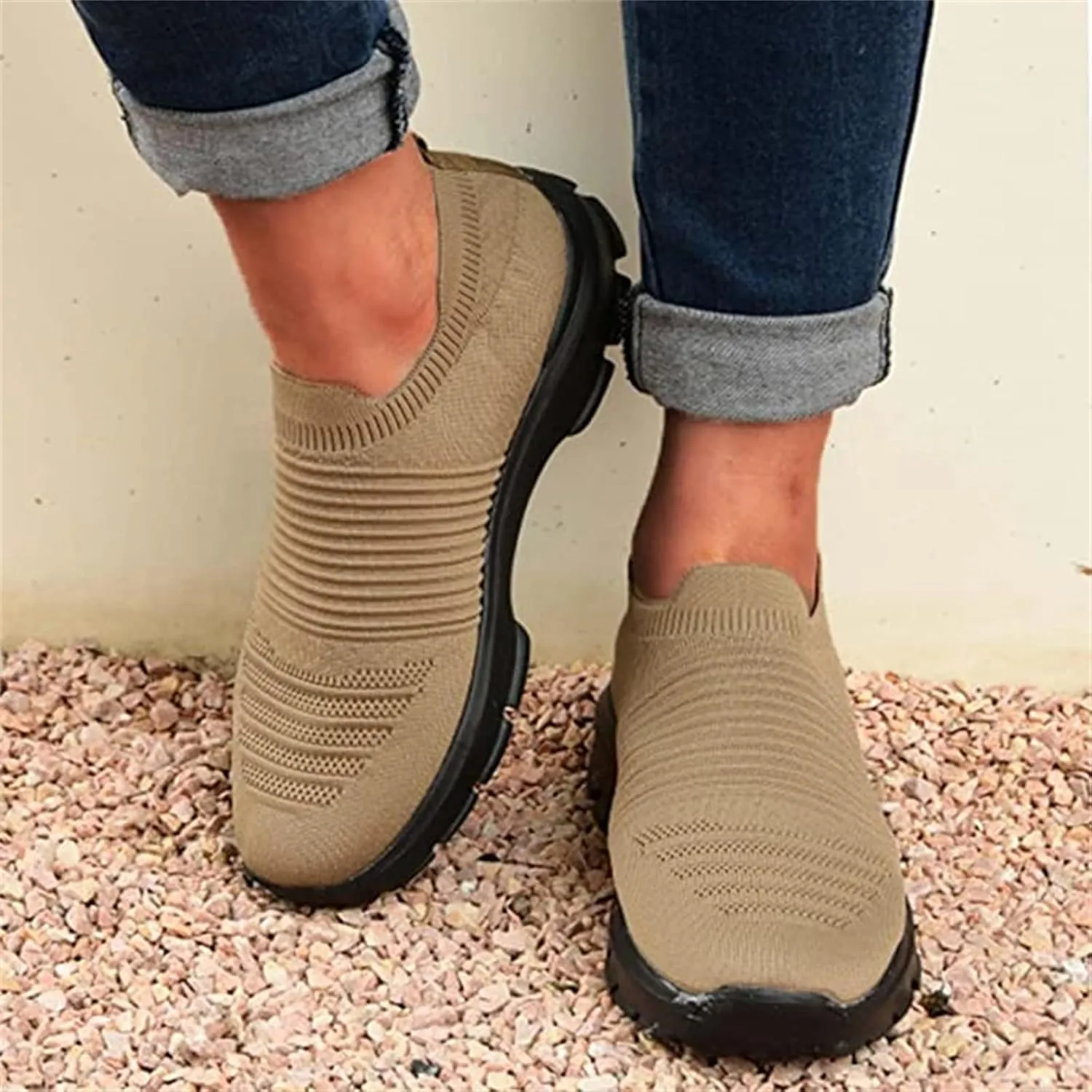 Ladmiple Sneakers For Women Slip On Platform Sneakers Casual Walking Shoes Dressy Summer Fashion Comfort Flats Loafers