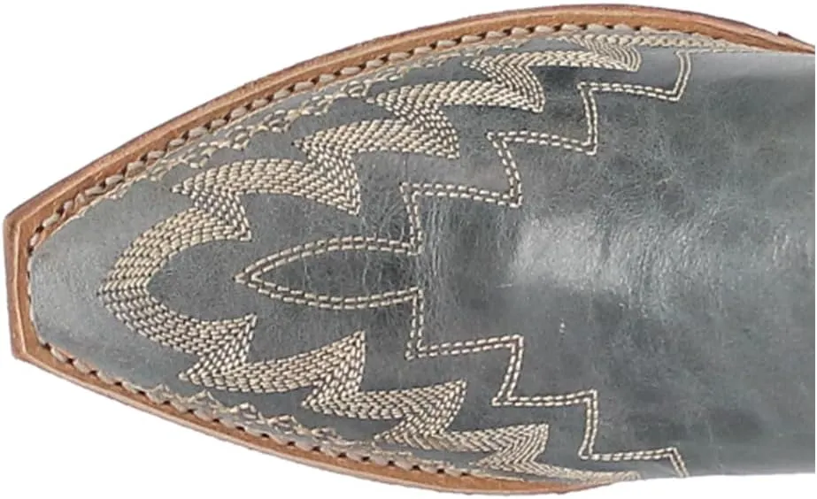 Laredo Womens Emmylee Embroidered Snip Toe Casual Boots Mid Calf Low Heel 1-2" - Blue