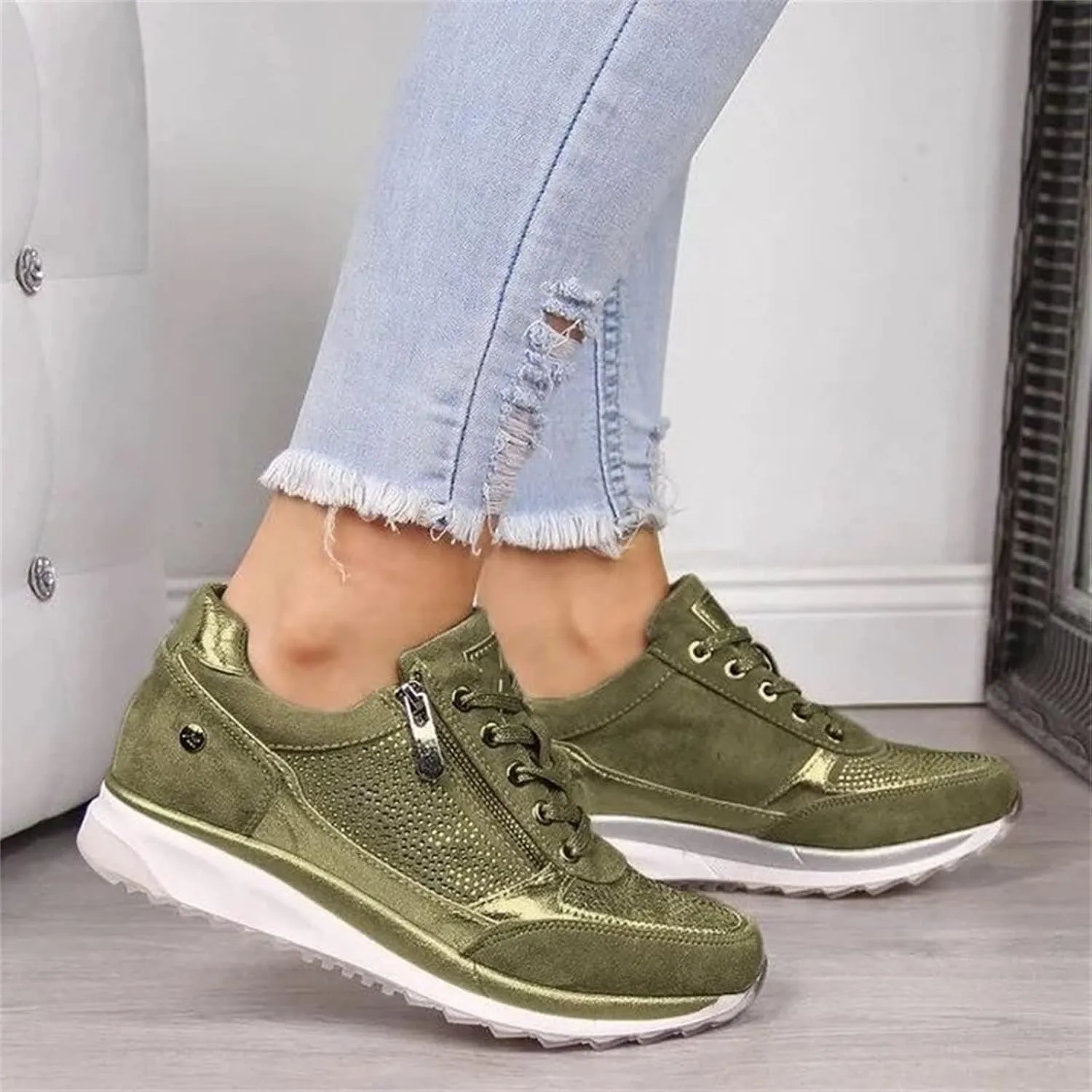 Lausiuoe Christmas Shoes For Women Flats Canvas Shoes Fashion Non-Slip Classic Casual Comfort Low Top Walking Sneakers Loafers