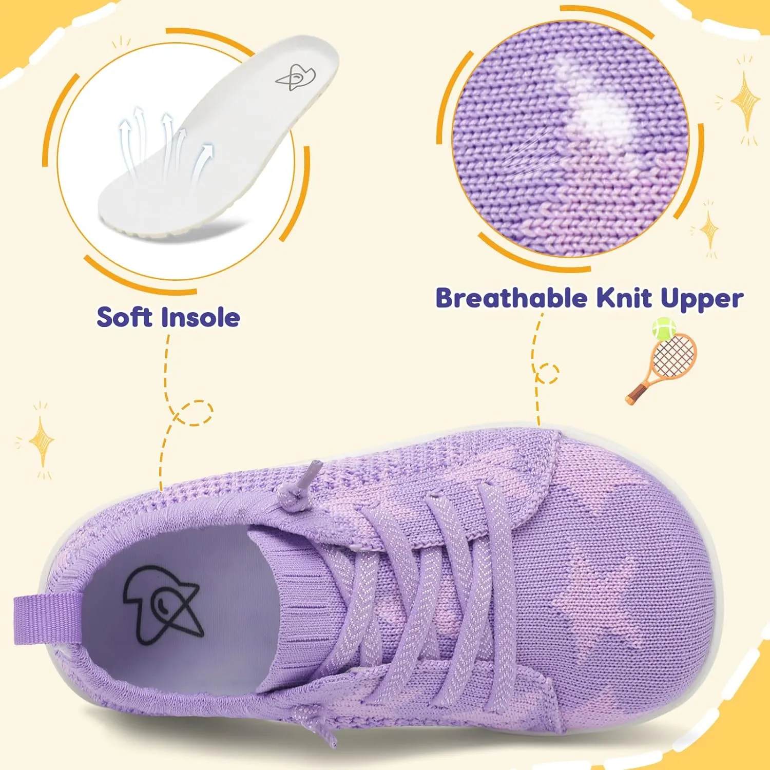 LeIsfIt Toddler Shoes Girls Boys Wide Shoes Kids Zero Drop Minimalist Sneakers Barefoot Slip on Tennis Sneakers