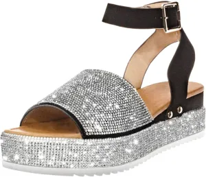 Libiyi Shoes for Women Women's Comfy Orthotic Sandals Peep Toe Cutout Zipper Chunky Heeled Wedge Sandals Orthopedic Leather Smoneyful Platform Comfortable Black Walking Beach Slippers