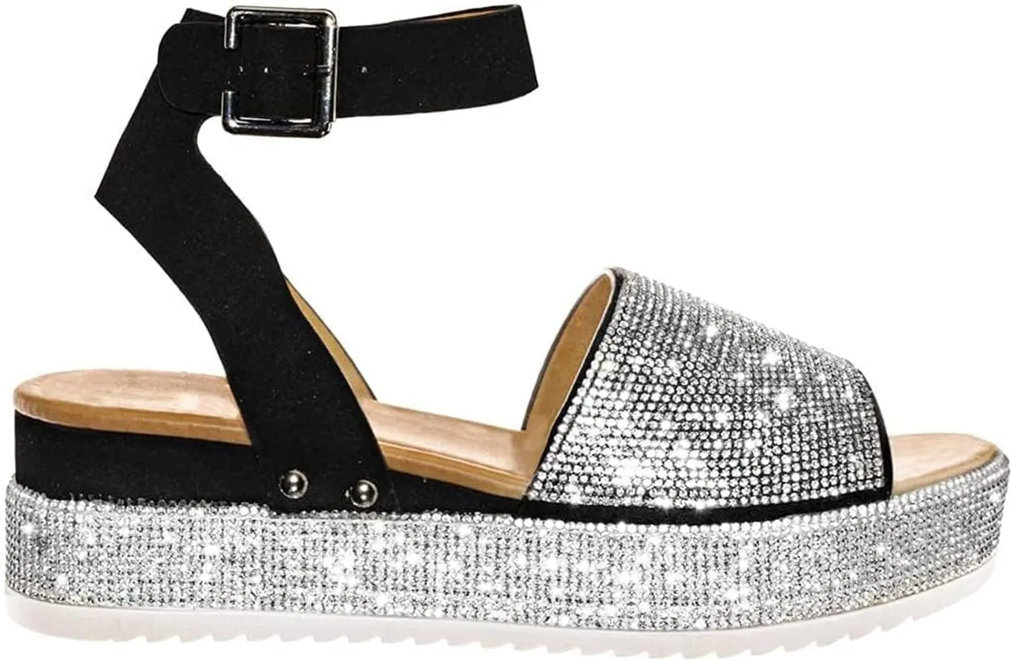 Libiyi Shoes for Women Women's Comfy Orthotic Sandals Peep Toe Cutout Zipper Chunky Heeled Wedge Sandals Orthopedic Leather Smoneyful Platform Comfortable Black Walking Beach Slippers
