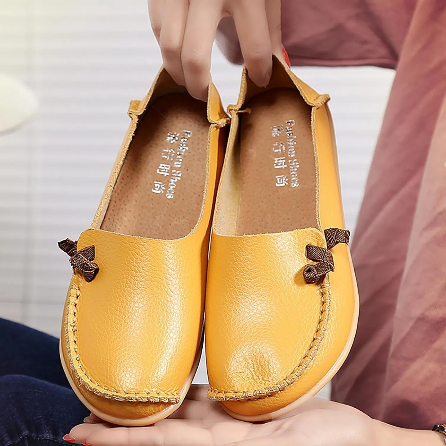 Loafers for Women 2025,Women's Comfortable Loafers Casual Round Toe Slip On Business Lightweight Penny Work Dressy Wide Width Leather Cute Walk Moccasins Driving Flats Soft Walking Shoes