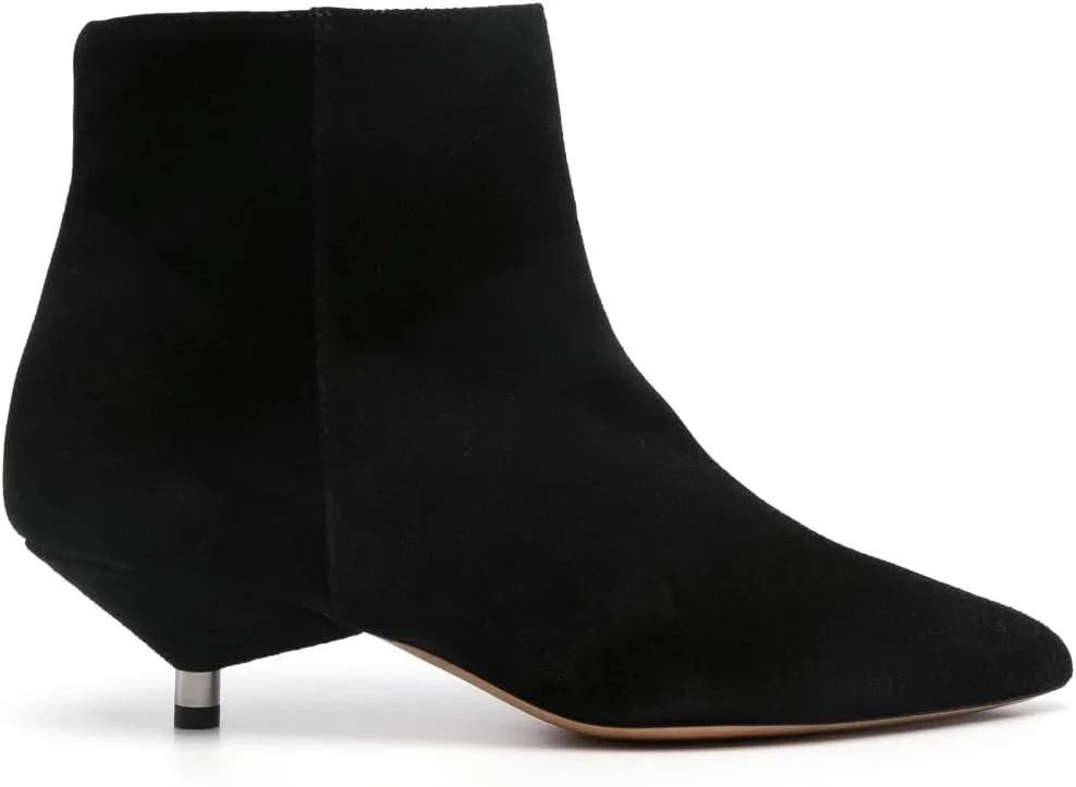 LOCERICH Womens Ankle Boots Suede Kitten Heel Low Heel Short Boots for Women Dressy Pointed Toe Leopard Boots