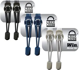 Lock Laces - Elastic No Tie Shoe Laces (Pack of 3) One Size Fits All, for Kids and Adults, Elastic No Tie Shoe Laces