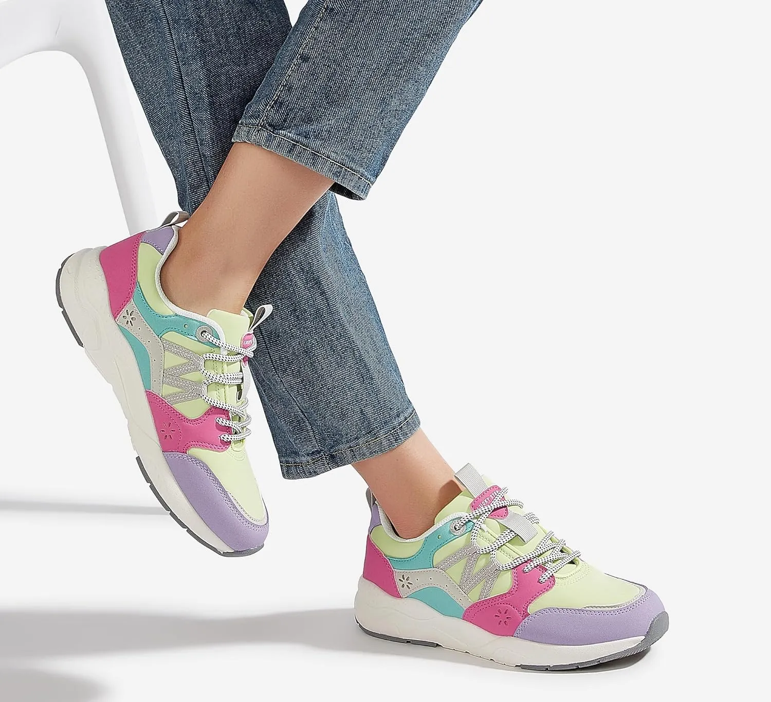 LUCKY STEP Women's Platform Fashion Sneakers Classic Casual Walking Shoes Running Trendy Travel Tennis Colorful Footwear