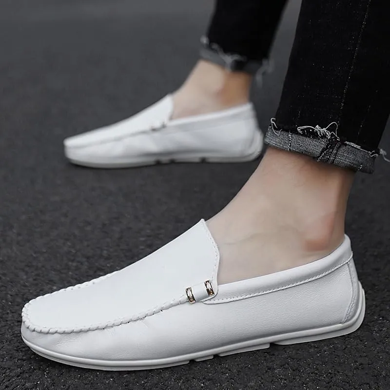 Luxury Business Dress Oxford Men Leather Shoes Spring Autumn Painted Stripes Loafers Breathable Office Wedding Shoes for Man