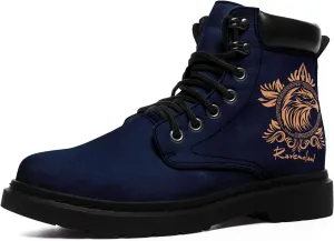 Mandala Combat Boots for Men and Women with Floral, Sun and Moon Designs – Durable Boho Ankle Boots for Hiking,Casual Wear