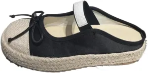 Mary Jane Espadrilles for Women Platform Rattan Sandals Raffia Ballet Flats Backless House Slippers Slip on Mules Lightweight Breathable Low Top Straps Casual Dress Shoes Summer Beach Party Vacation