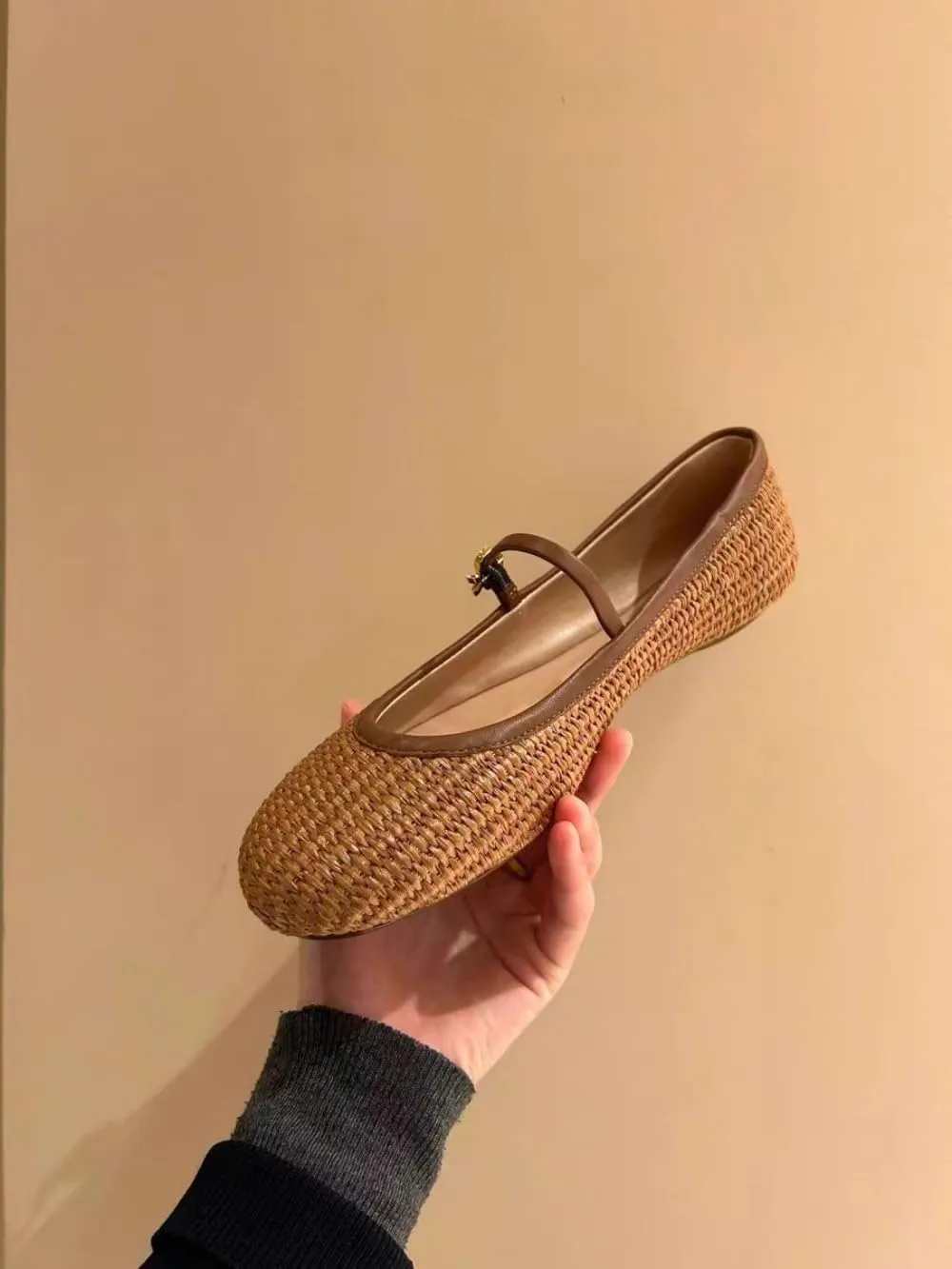 Mary Jane Espadrilles for Women Platform Rattan Sandals Raffia Woven Dress Shoes Slip on House Slippers Lightweight Breathable Low Top Straps Casual Walking Slides Summer Beach Party Cruise Vacation