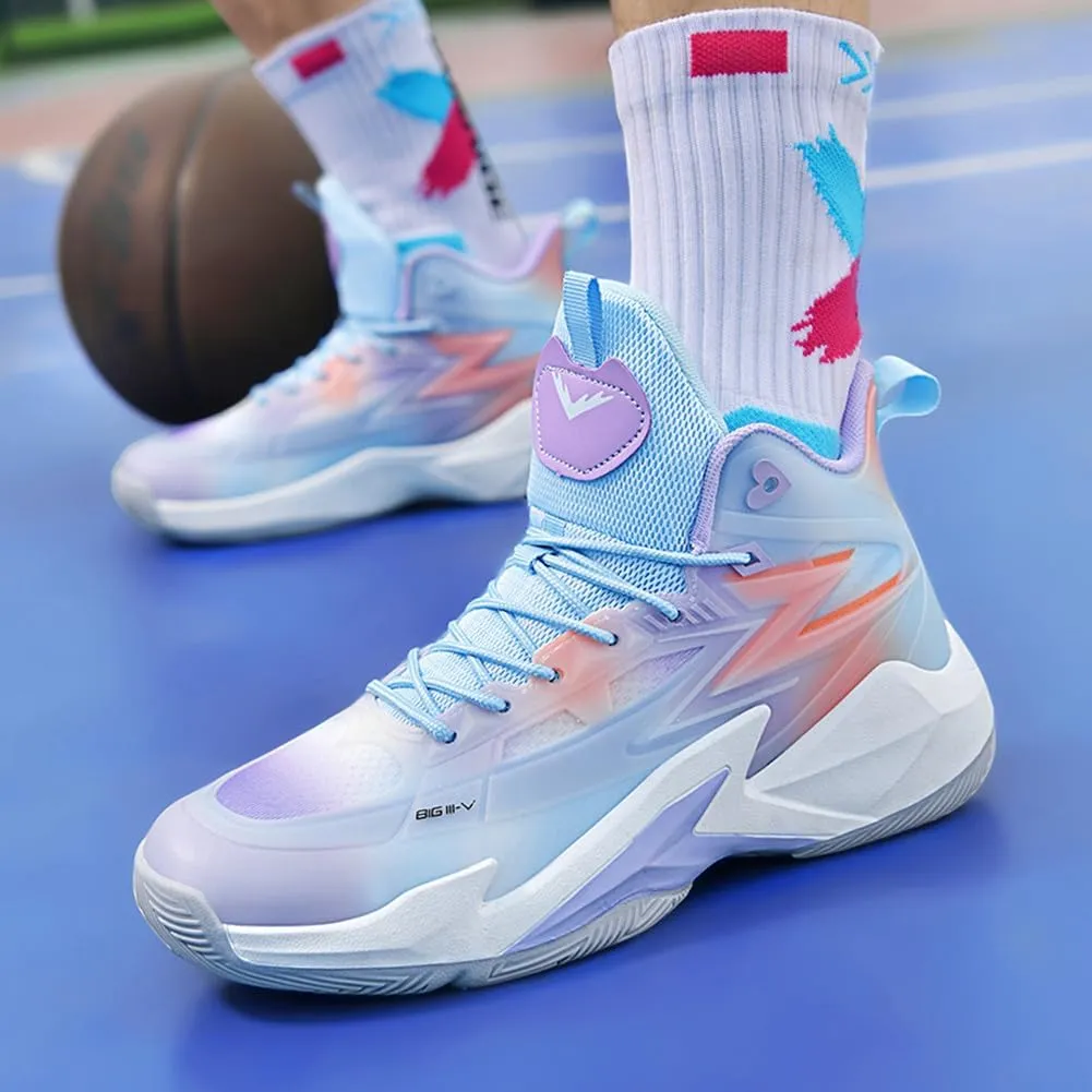 MAUGELY Men's Women's Breathable Basketball Shoes Students Sports Causal Outdoor Non-Slip Sneakers for Couple