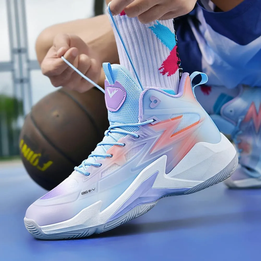 MAUGELY Men's Women's Breathable Basketball Shoes Students Sports Causal Outdoor Non-Slip Sneakers for Couple