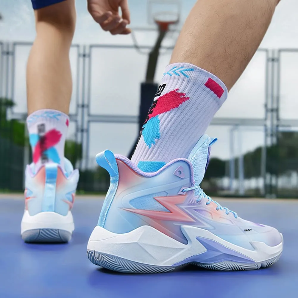 MAUGELY Men's Women's Breathable Basketball Shoes Students Sports Causal Outdoor Non-Slip Sneakers for Couple