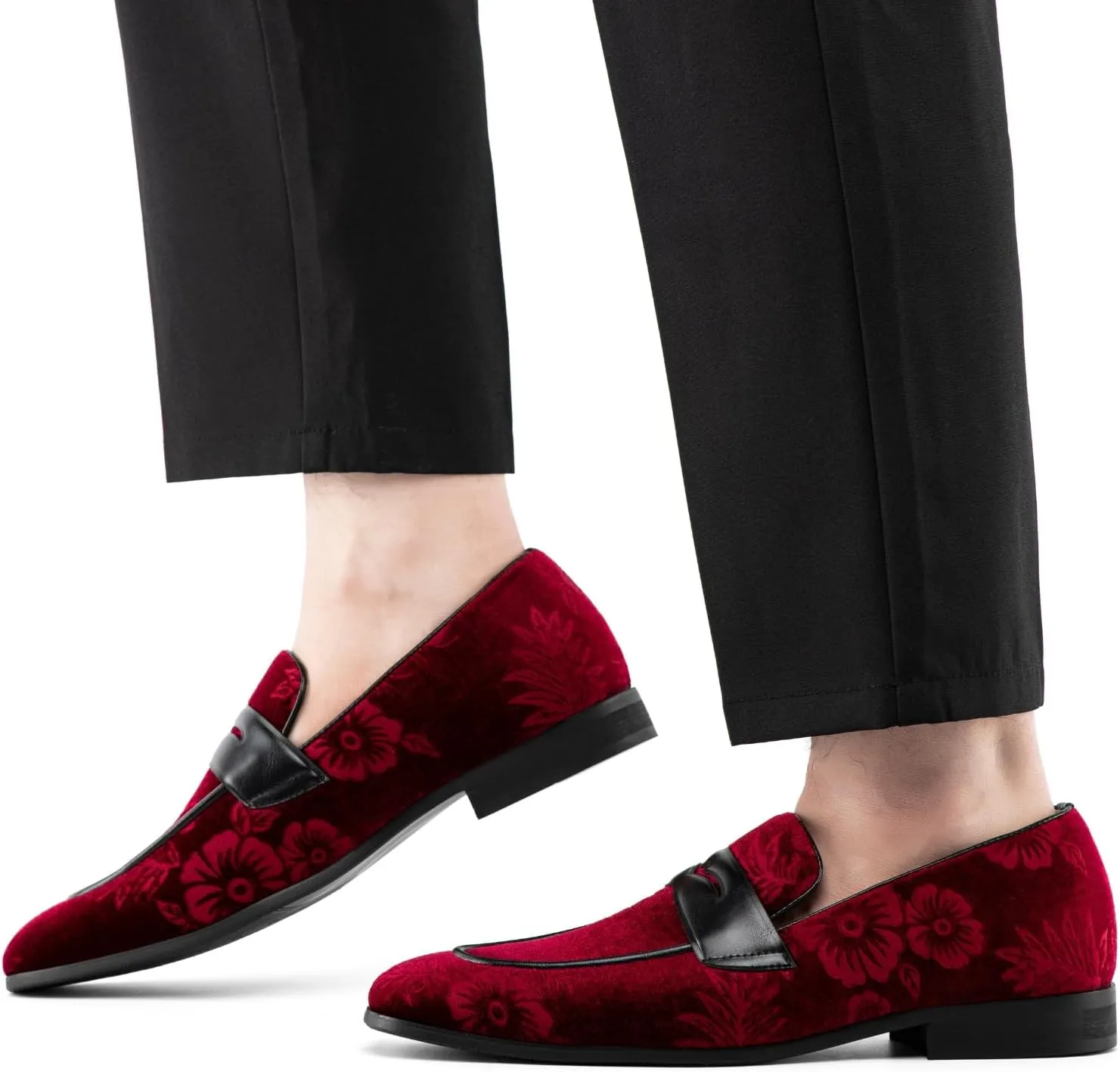 Meijiana Men Faux Leather Noble Loafer Shoes Slip-on Loafer Smoking Slipper Tassel Loafer
