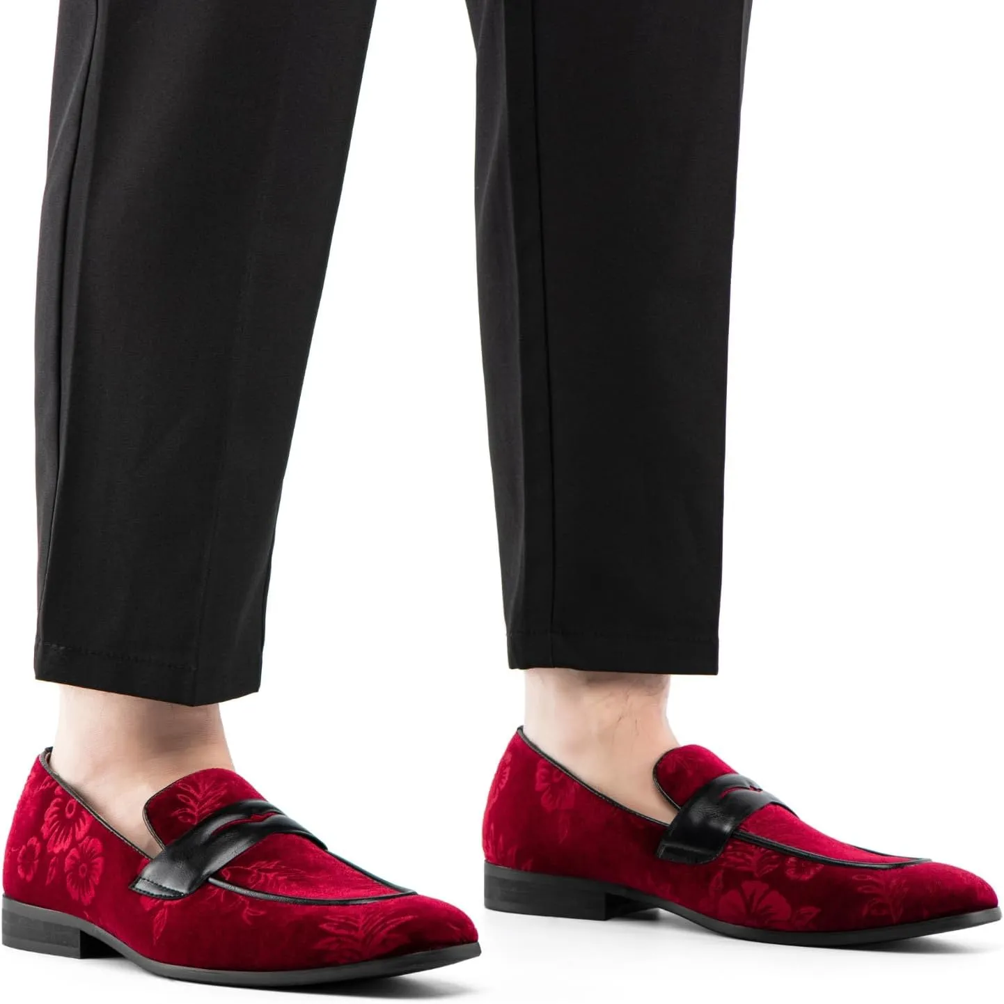 Meijiana Men Faux Leather Noble Loafer Shoes Slip-on Loafer Smoking Slipper Tassel Loafer