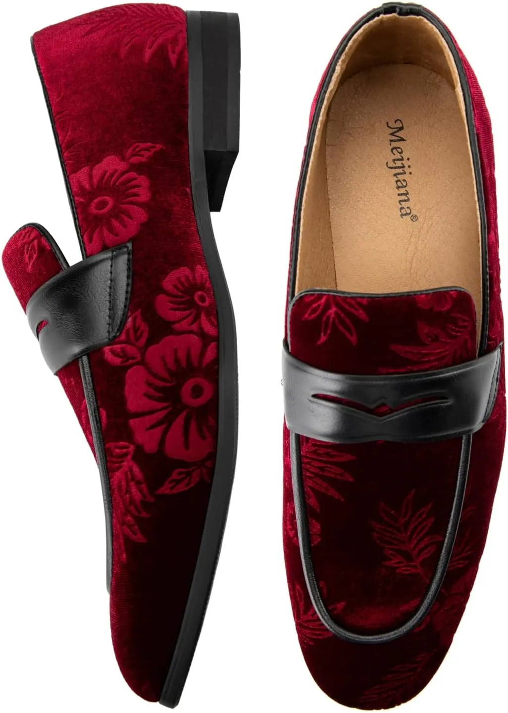 Meijiana Men Faux Leather Noble Loafer Shoes Slip-on Loafer Smoking Slipper Tassel Loafer