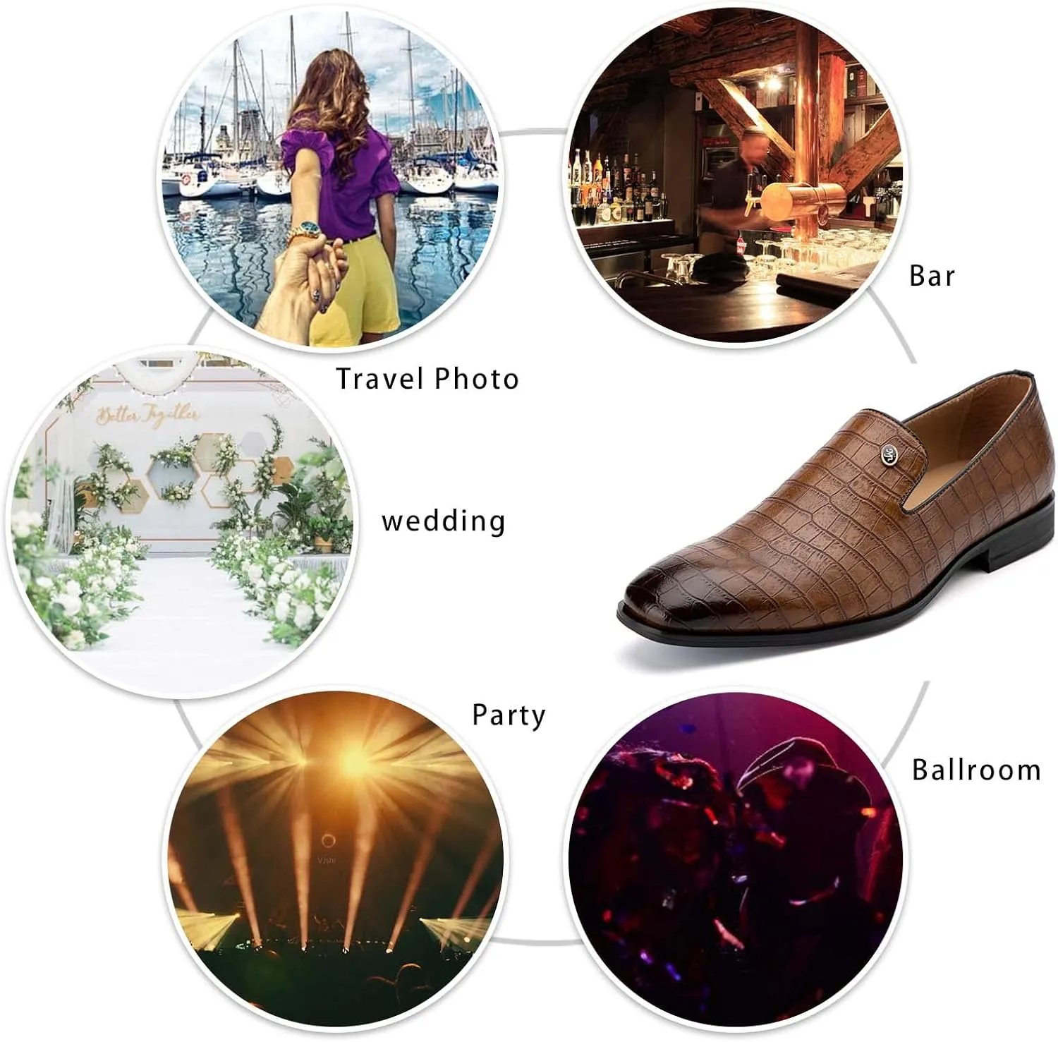 Meijiana Mens Loafers Wedding Dress Shoes Slip-On Loafers for Men Tuxedo Suit Shoes