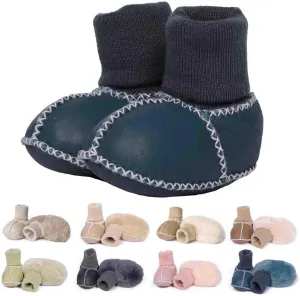 Mel&Syd Fleece Baby Booties, Unisex Geninue Australian Sheepskin Baby Booties, Infant Booties 0-12 Months